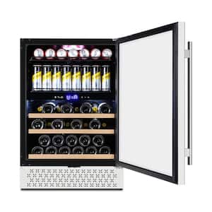 Dual Zone 24 in. 29-Bottle (25.36 oz.) Wine and 94 Can (12 oz.) Beverage Cooler Buitl-in and Freestanding
