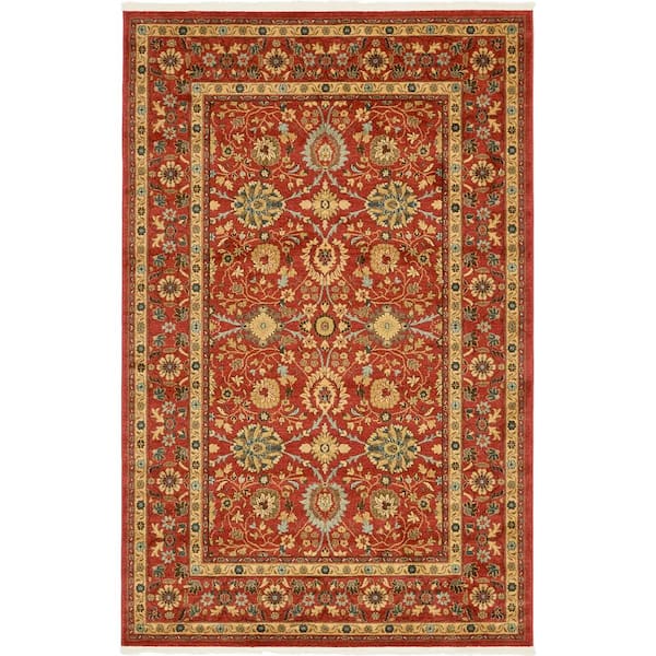 Unique Loom Edinburgh Monroe Red 6' 0 x 9' 0 Area Rug