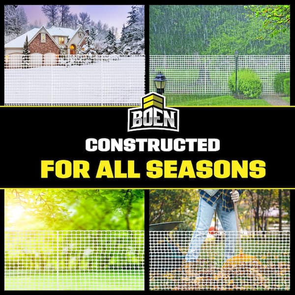 BOEN 4 ft. x 50 ft. White Construction Snow/Safety Barrier Fence