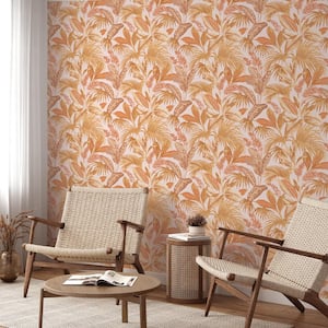 Havana Palm Terracotta Sun Removable Peel and Stick Wallpaper (Covered 28 sq. ft.)