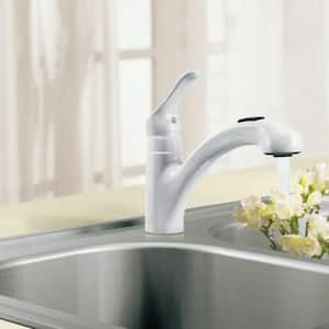 Renzo Single-Handle Pull-Out Sprayer Kitchen Faucet in Glacier