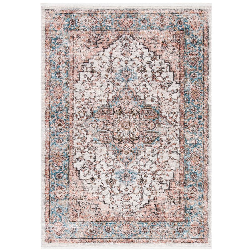 Dreamy Abstract Blue and Grey 8' x 10' Synthetic Area Rug