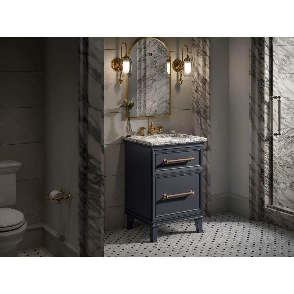 Slate Grey Solid Wood 24-Inch Freestanding Bathroom Vanity Cabinet