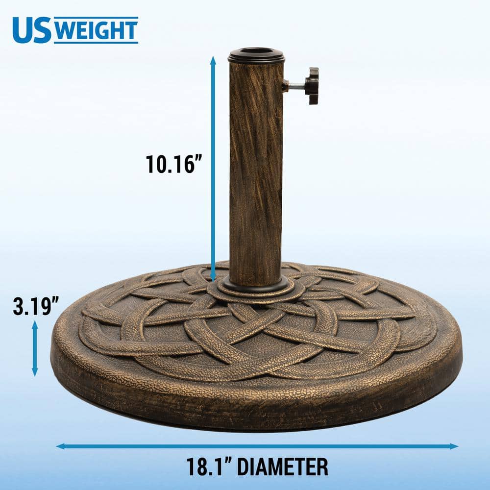 Bronze Cast Stone Round Patio Umbrella Base
