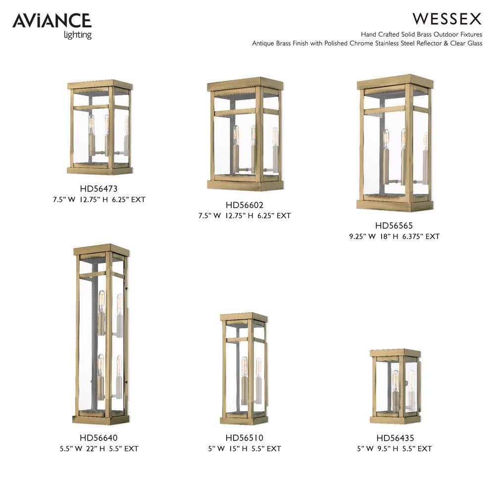 Elegant Antique Brass Dimmable Lantern Sconce with Clear Glass