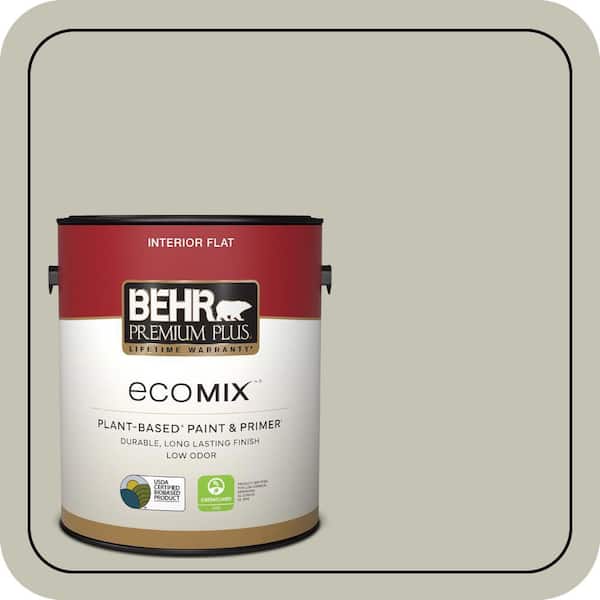 1 gal. #BNC-04 Comforting Gray Flat EcoMix Plant-Based Interior Paint & Primer