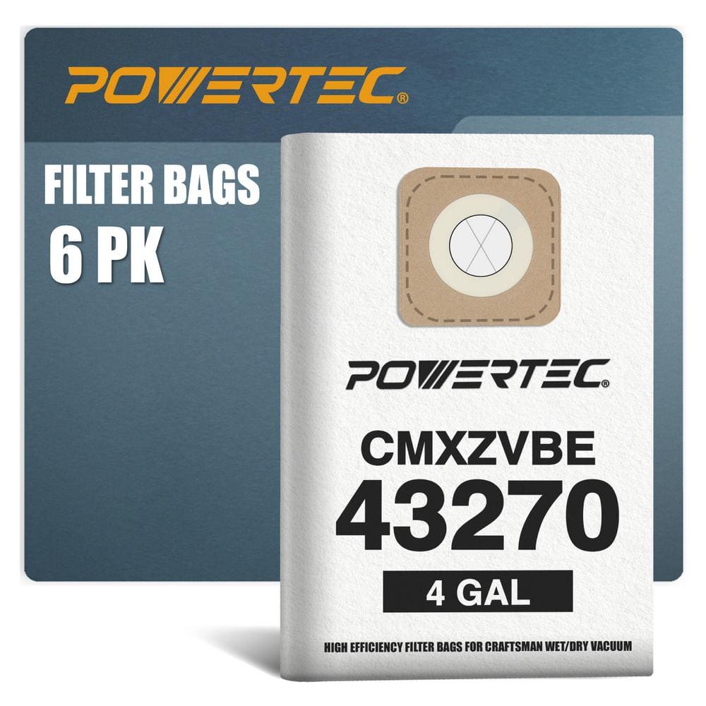 ‎POWERTEC Dust Collection Bags for Craftsman 43270 Shop Vacs ...