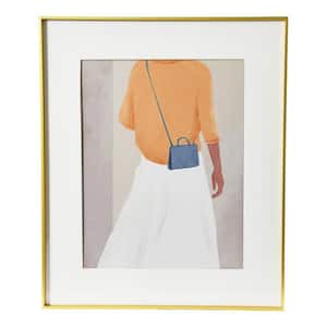 Gold Framed Abstract Art Print Abstract Figure and Purse Print 24 in. x 20 in.