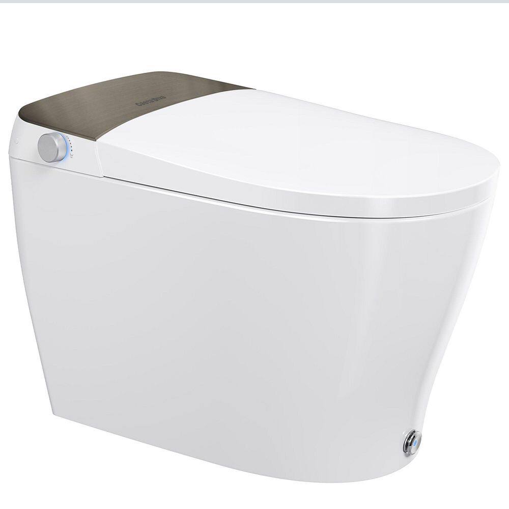 Casta Diva CD-Y080 Elongated Smart Bidet Tankless Toilet in White with ...