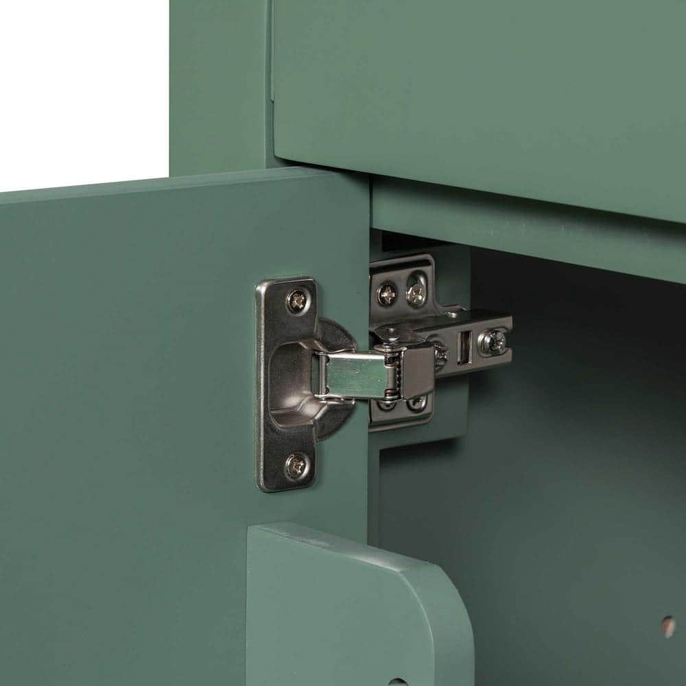 30-Inch Green MDF Freestanding Single Sink Vanity with White Ceramic Top