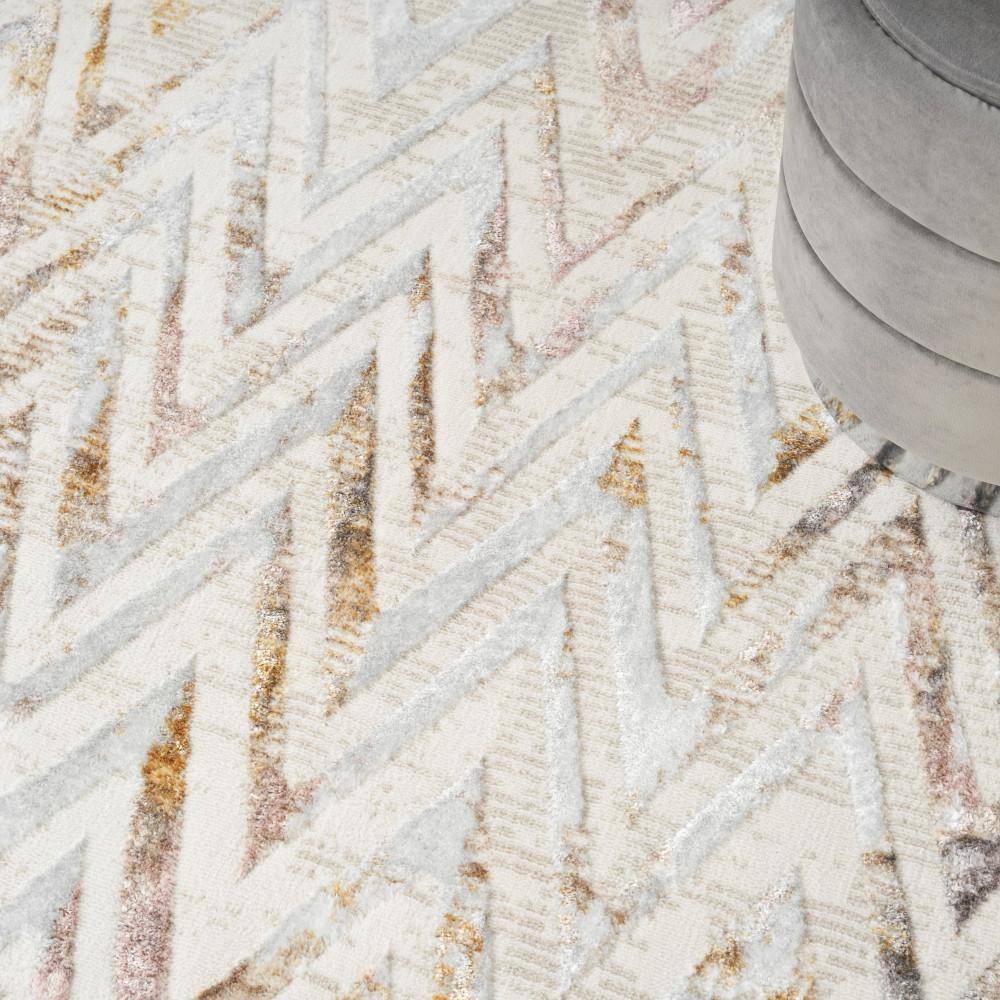 Glam Chevron 5' x 7' Multicolor Synthetic Area Rug