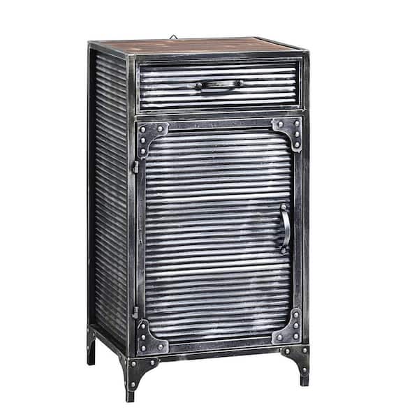 4D Concepts Calico Gray Metal Storage Cabinet