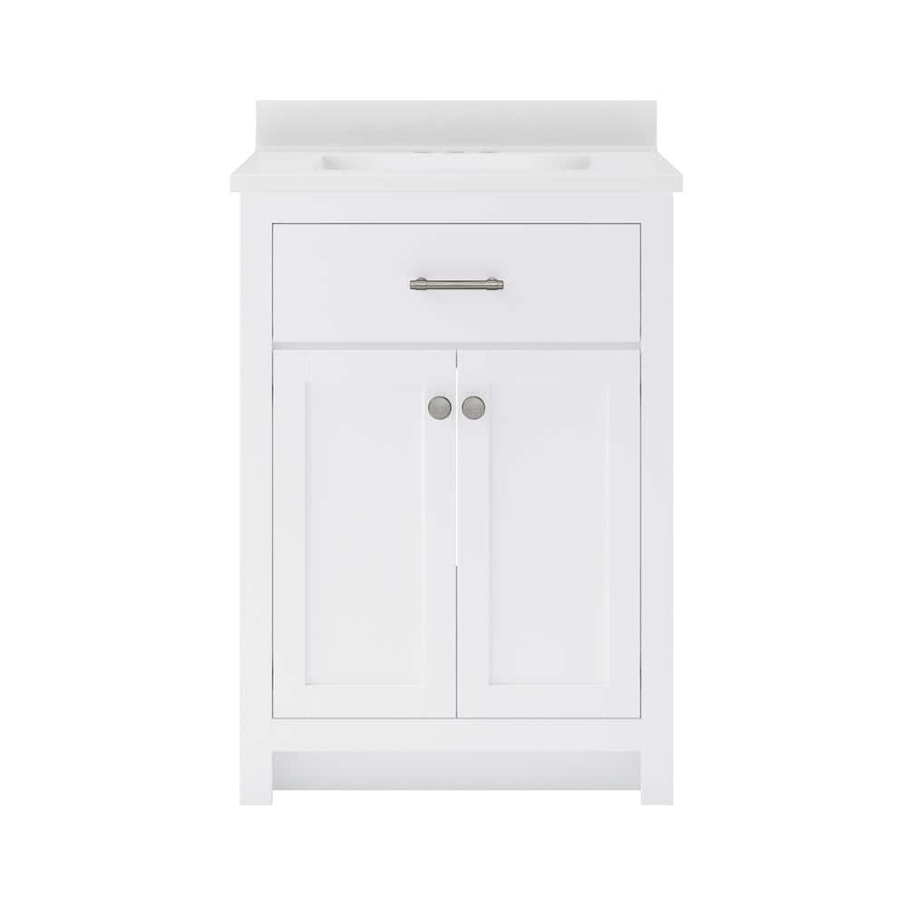 Reese 25 in. W x 19 in. D x 38 in. H Single Sink Bath Vanity in White with White Cultured Marble Top -  CRAFT + MAIN, RSWVT2534