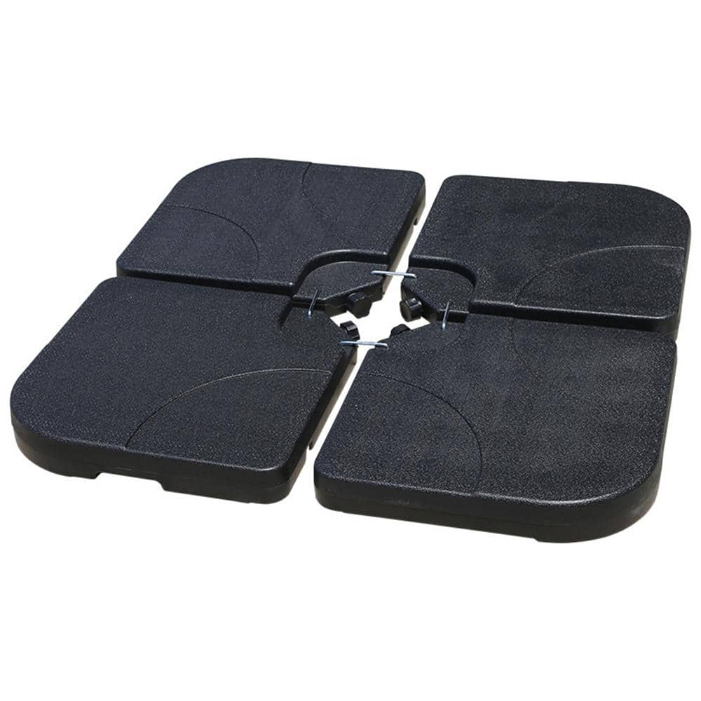 Black Heavy Duty Plastic 4-Piece Patio Umbrella Base