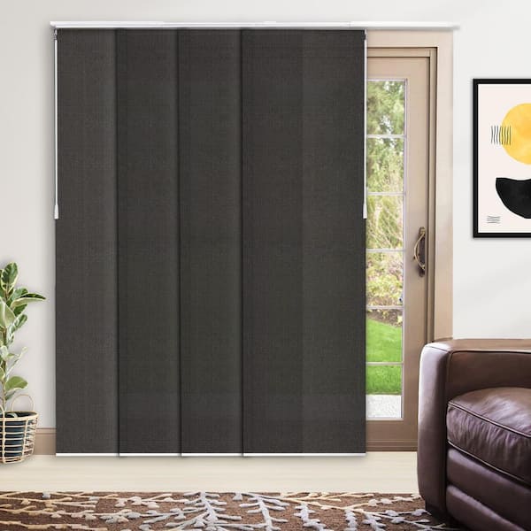 Cut-to-Size Beverly Grey Light Filtering Adjustable Sliding Panel Track Blind w/ 23 in. Slats Up to 86 in. W x 96 in. L