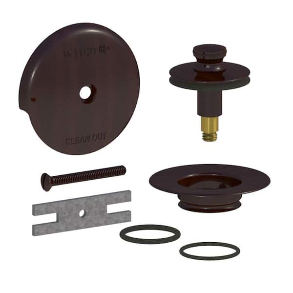 Watco QuickTrim Lift and Turn Bathtub Stopper and 1-Hole Overflow with 2 O-Rings Trim Kit, Oil-Rubbed Bronze