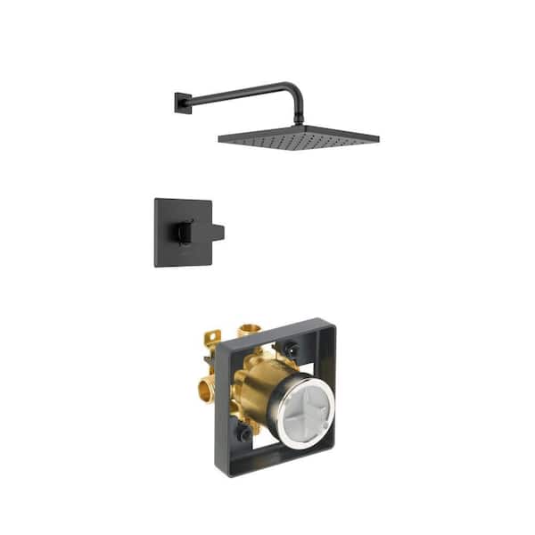 Matte Black Shower Trim Kit (Valve Not Included) and Universal Tub/Shower Valve Body Rough-In Kit