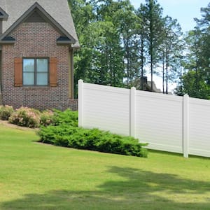 5 in. x 5 in. x 9 ft. White Vinyl Pro Fence End Post