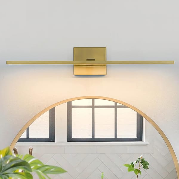 23.62 in. 1-Light Brass Dimmable Integrated LED Vanity Light 3000K