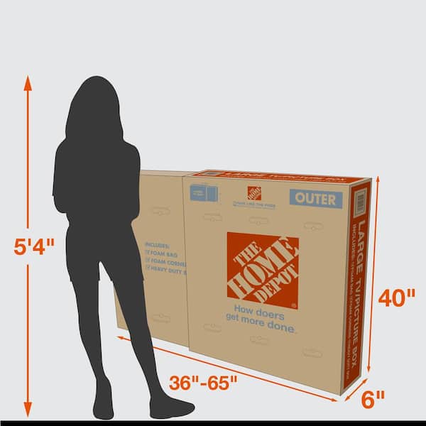 The Home Depot 27 in. L x 15 in. W x 16 in. D Large Moving Box with Handles (150-Pack)
