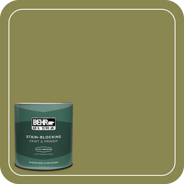 BEHR ULTRA 1 qt. #T15-18 Snap Pea Green Extra Durable Semi-Gloss Enamel Interior Paint & Primer