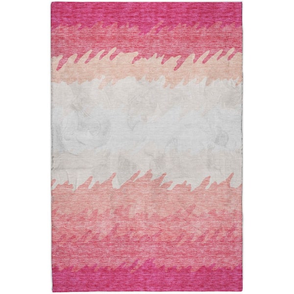 Dream Shag Premium Machine Washable Abstract ADS736 Blush 9 ft. x 12 ft. Area Rug