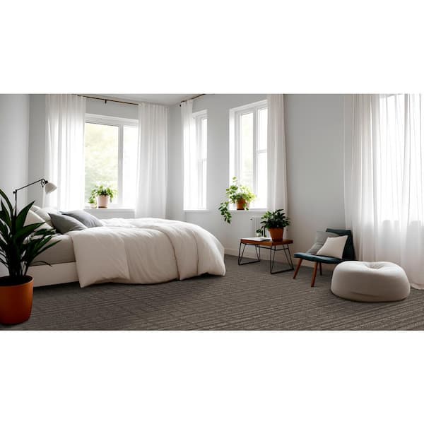 Zinnia Campfire Brown 42 oz. SD High Performance Polyester Pattern Carpet - Installation Required