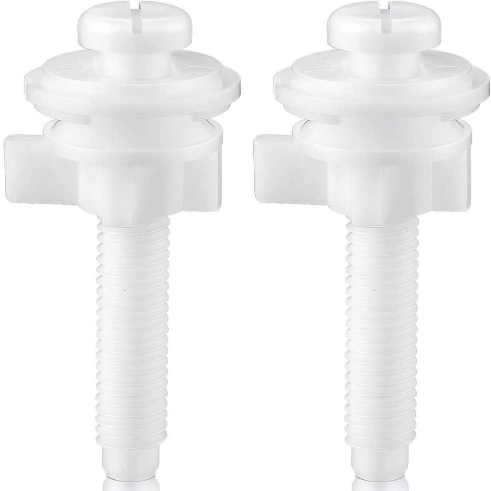 HOLIDYOYO 12-Pack White Plastic Toilet Seat Screws Replacement Kit – Bolts, Nuts & Washers For Seat Fixing (M10)