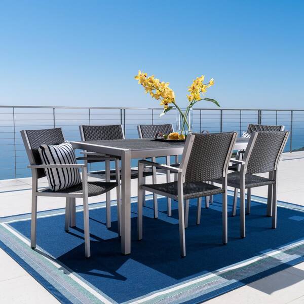 cape coral aluminum 7 piece outdoor dining set