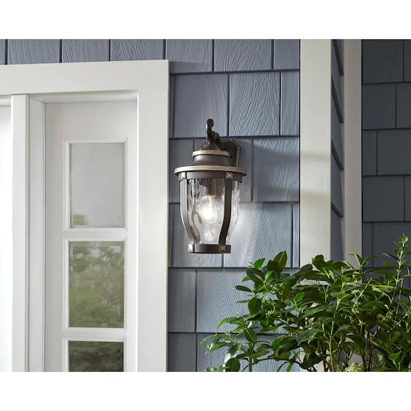 McCarthy 14.88 in. 1-Light Bronze Outdoor Wall Lantern Sconce
