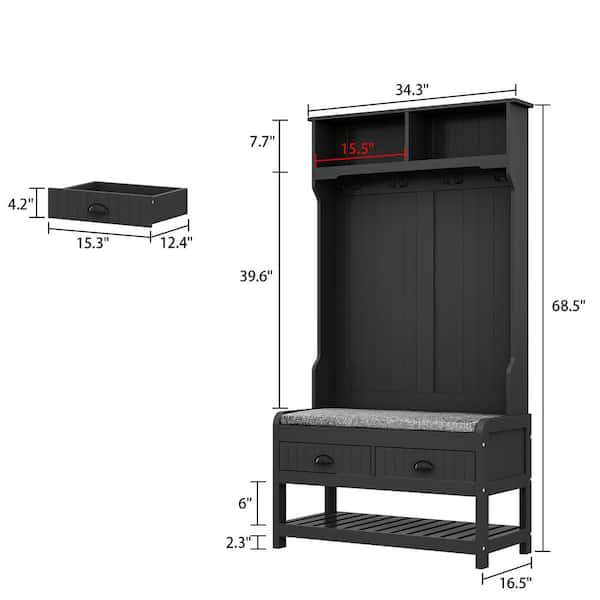 Hooseng Yeekar 16.1 in. W x 12.2 in. D x 63.5 in. H Metal and MDF