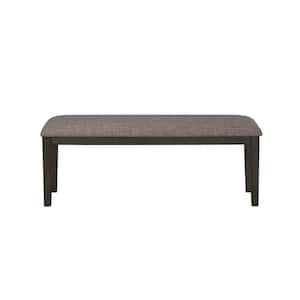 16.5 in. Gray and Beige Backless Bedroom Bench with Fabric Upholstered Seat