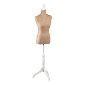 Burlap Female Mannequin with Adjustable Stand