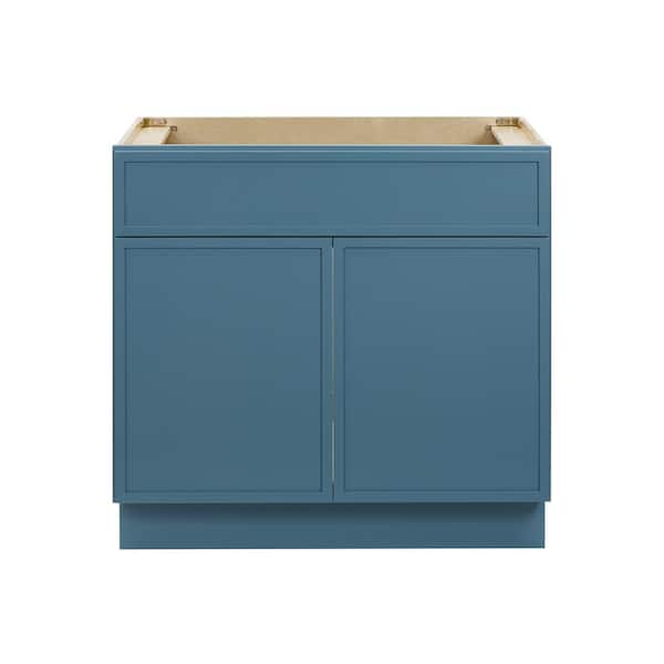 Vanity Art 33 in. W x 21 in. D x 32.5 in. H 2-Doors Bath Vanity Cabinet without Top in Sea Green