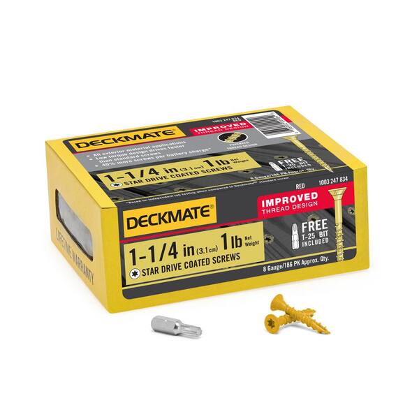10-Pack #8 x 1-1/4 in. Tan Star Drive Flat-Head Wood Deck Screw (10 lb / 1,860-Piece)