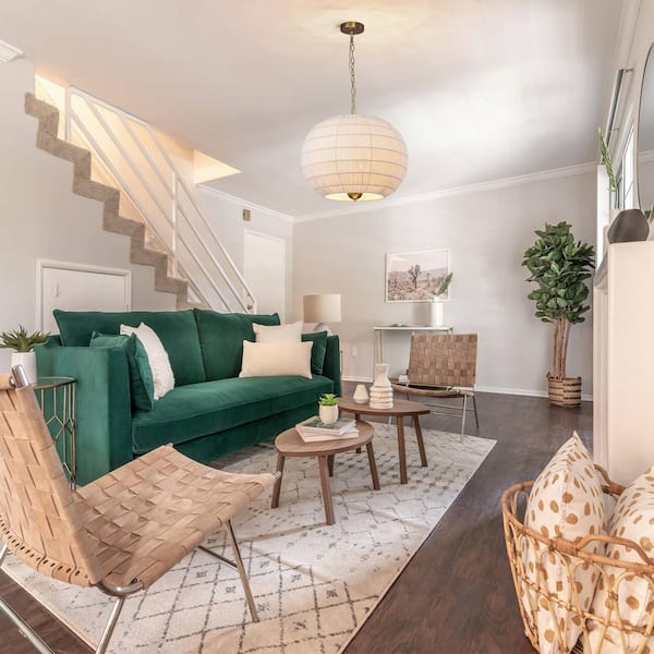 Ethan 20.5 in. 6-Light White Woven Globe Pendant Light Bohemian Chandelier