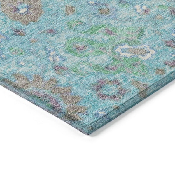 Chantille Machine Washable Indoor/Outdoor Abstract ACN2013 Teal 10 ft. x 14 ft. Area Rug