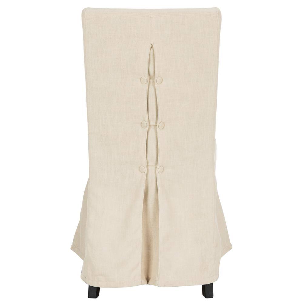 Beige Linen Parsons Chairs with Slipcover Set of 2