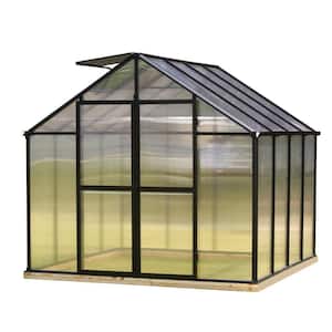 Monticello 8 ft. x 8 ft. Black Premium Greenhouse Kit