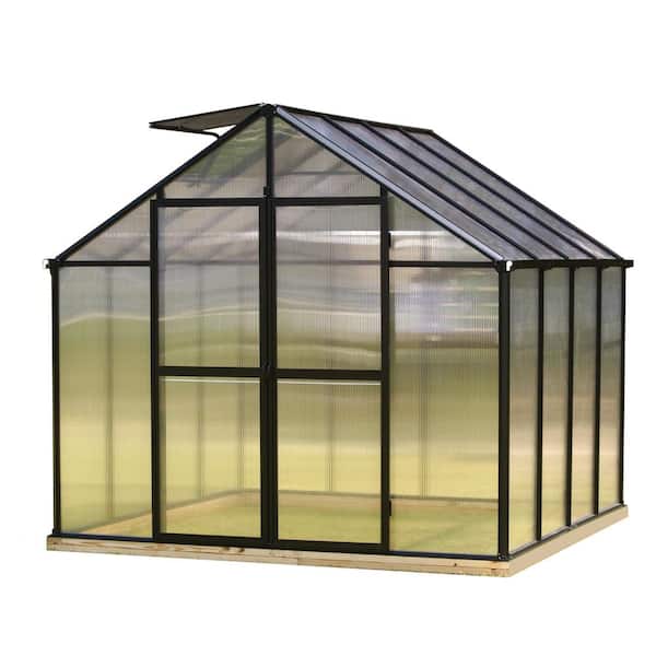 Riverstone 8 ft. x 8 ft. Black Premium Greenhouse Kit