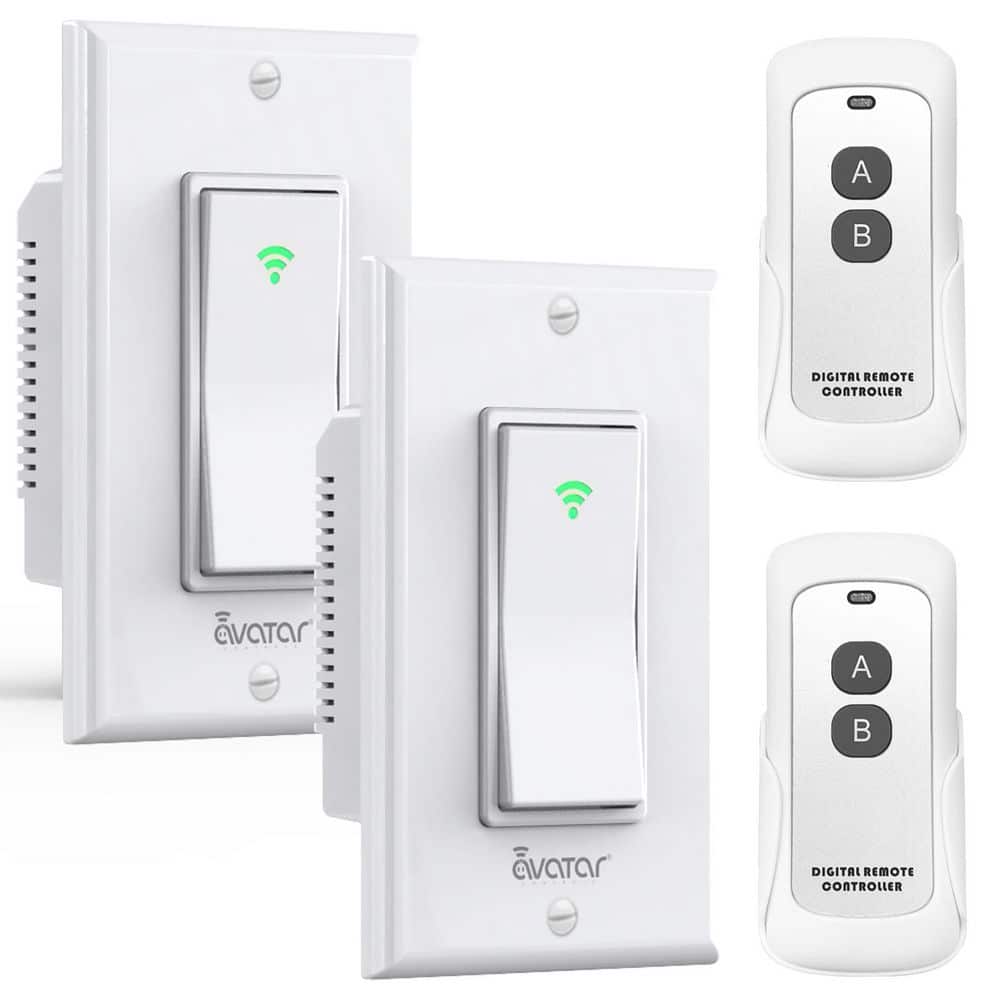 10 Amp Smart Single-Pole Push Button Wi-Fi Timer Rocker Light Switch with Remote Control Alexa/Google Home White 2-Pack price history on PriceWatchPro