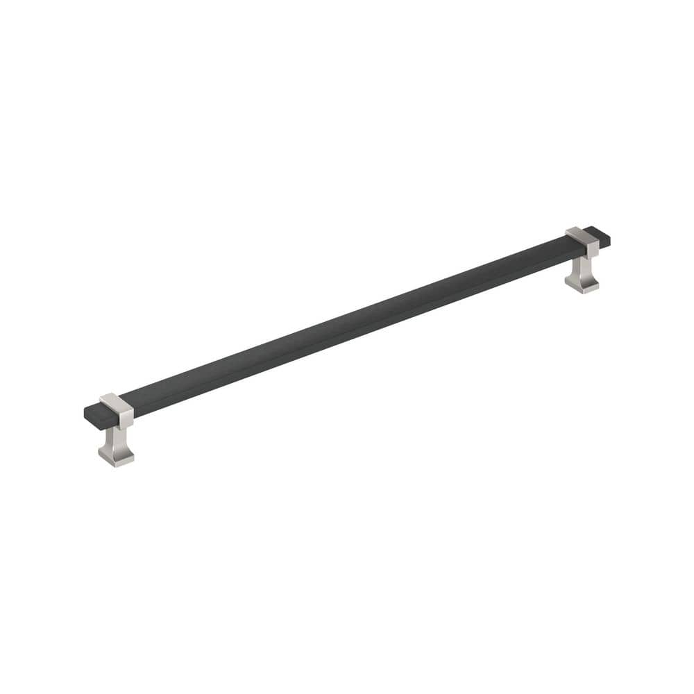 Overton 12-5/8 in. (320 mm) Center-to-Center Modern Brushed Matte Black/Satin Nickel Bar Cabinet Pull price history on PriceWatchPro