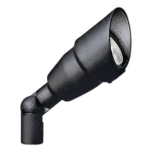Low Voltage 7.5 in. Textured Black Hardwired Outdoor Weather Resistant Spotlight with No Bulbs Included