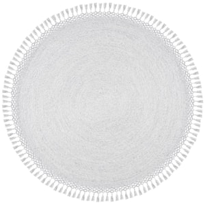 Sahara Gray 4 ft. x 4 ft. Round Solid Area Rug