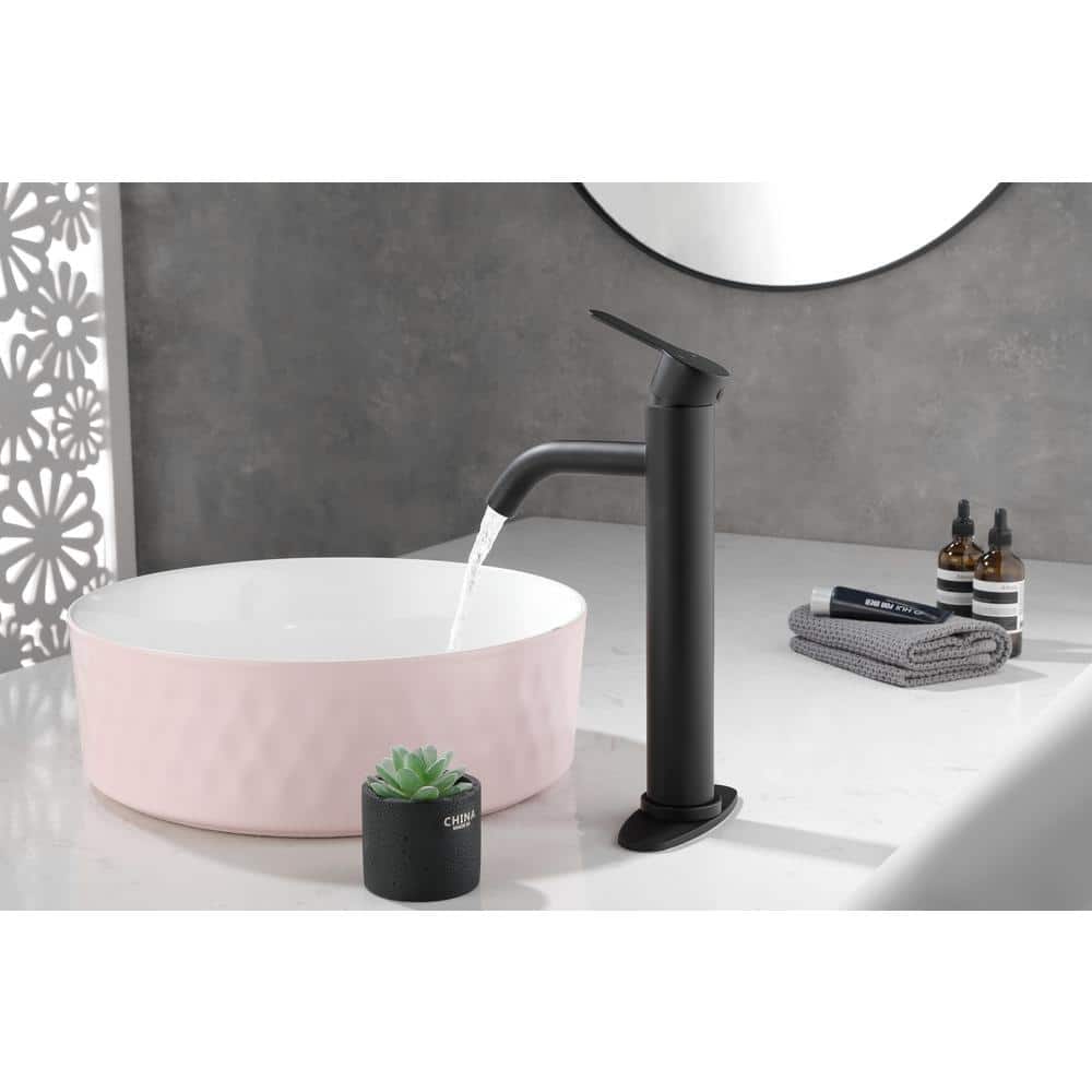Matte Black Stainless Steel Single Handle Bathroom Faucet