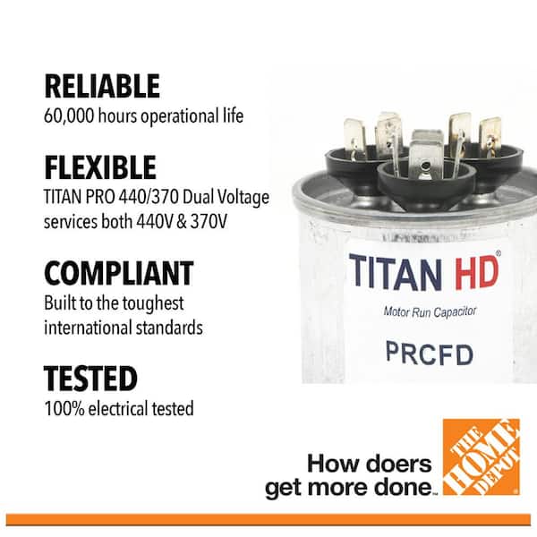 70 Plus 7.5 MFD, 440-Volt/370-Volt Dual Voltage Round Run Capacitor