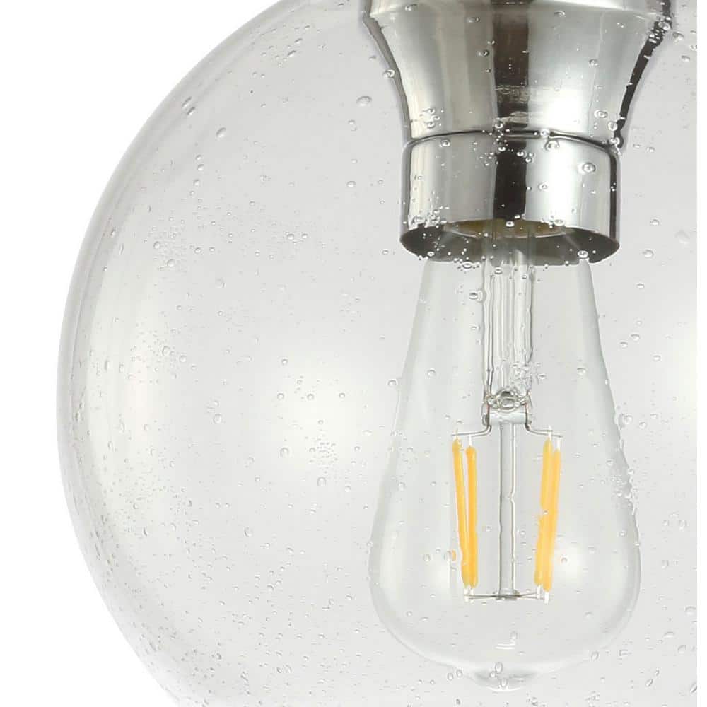 Chrome and Glass LED Flush Mount Ceiling Light