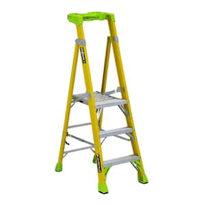 Cross Pinnacle 3 ft. Fiberglass Platform Step Ladder, 9.42 ft. Reach 375 lbs. Load Capacity, IAA