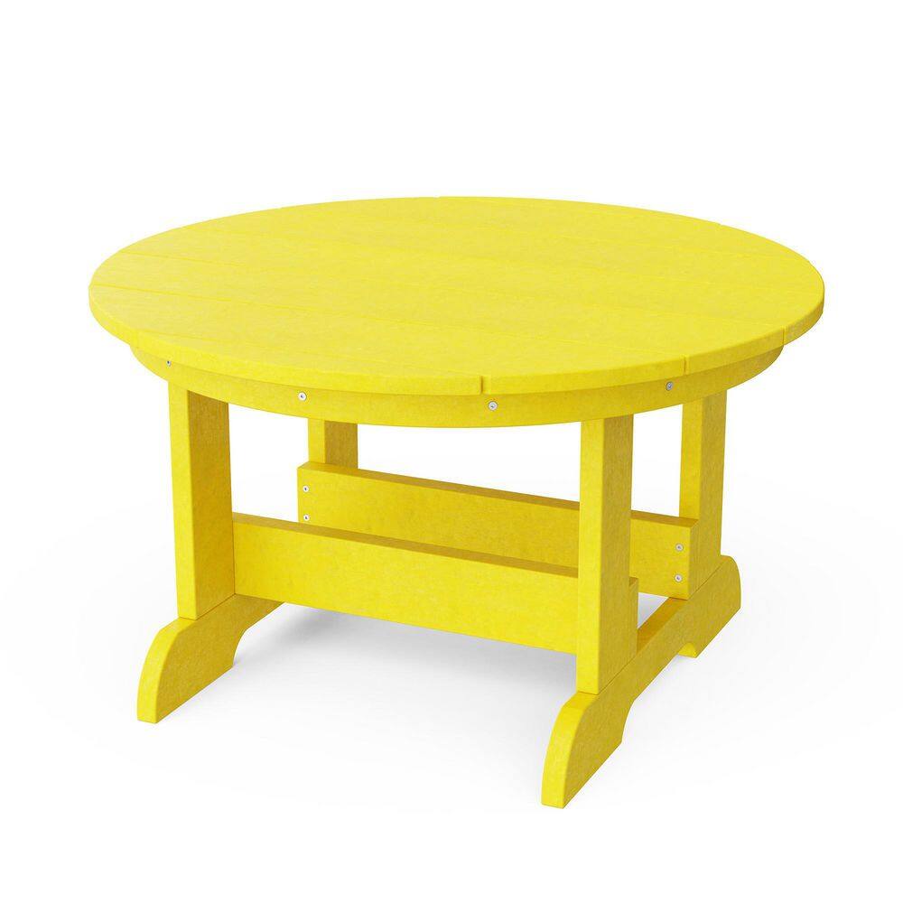 Heritage 31.5 in. Lemon Yellow Round HDPE Plastic Outdoor Conversation Table price history on PriceWatchPro