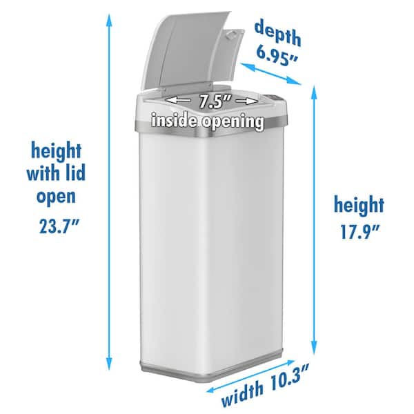 4 Gallon / 15 Liter Sensor Bathroom Trash Can – iTouchless Housewares and  Products Inc.